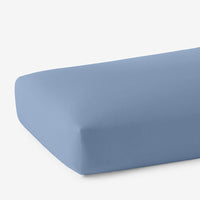 Classic Cool Cotton Percale Deep Pocket Fitted Bed Sheet - Slate Blue, Queen,Slate Blue