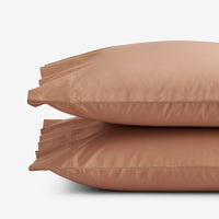 Classic Cool Cotton Percale Pillowcase Set - Clay, Standard,Clay