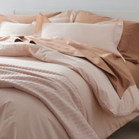 Classic Cool Cotton Percale Pillowcase Set - Peach Nectar, Standard,Peach Nectar