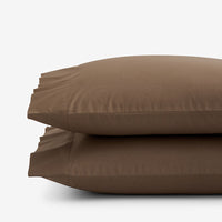 Classic Cool Cotton Percale Pillowcase Set - Coffee, Standard,Coffee