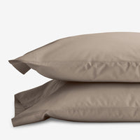 Classic Cool Cotton Percale Pillowcase Set - Mocha, Standard,Mocha