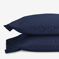 Classic Cool Cotton Percale Pillowcase Set - Navy, Standard,Navy