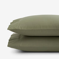 Classic Cool Cotton Percale Pillowcase Set - Olive Green, Standard,Olive Green
