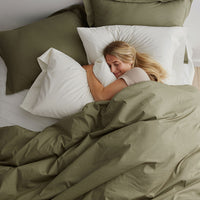 Classic Cool Cotton Percale Pillowcase Set - Olive Green, Standard,Olive Green