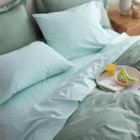 Classic Cool Cotton Percale Pillowcase Set - Pale Blue, Standard,Pale Blue
