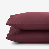 Classic Cool Cotton Percale Pillowcase Set - Plum, Standard,Plum