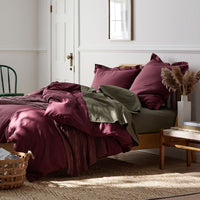 Classic Cool Cotton Percale Pillowcase Set - Plum, Standard,Plum