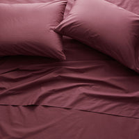 Classic Cool Cotton Percale Pillowcase Set - Plum, Standard,Plum