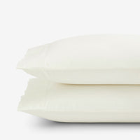 Classic Cool Cotton Percale Pillowcase Set - Cream, Standard,Cream