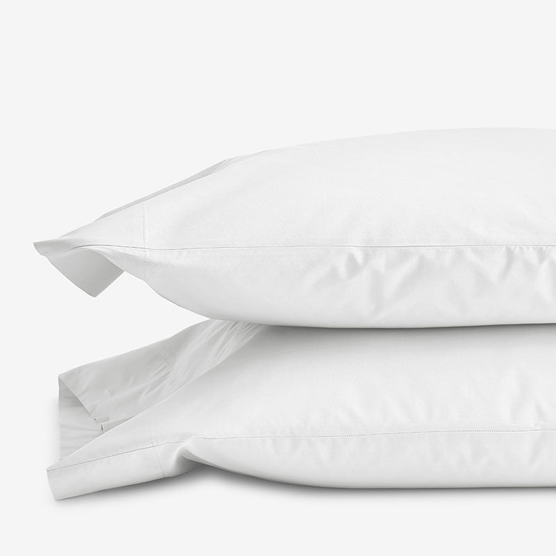Classic Cool Cotton Percale Pillowcase Set - White, Standard,White