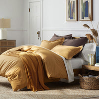 Classic Cool Cotton Percale Bed Duvet Cover - Amber, Twin/Twin XL,Amber