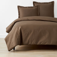 Classic Cool Cotton Percale Bed Duvet Cover - Coffee, Twin/Twin XL,Coffee