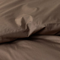 Classic Cool Cotton Percale Bed Duvet Cover - Coffee, Twin/Twin XL,Coffee
