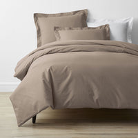 Classic Cool Cotton Percale Bed Duvet Cover - Mocha, Twin/Twin XL,Mocha