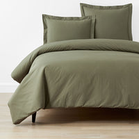Classic Cool Cotton Percale Bed Duvet Cover - Olive Green, Twin/Twin XL,Olive Green