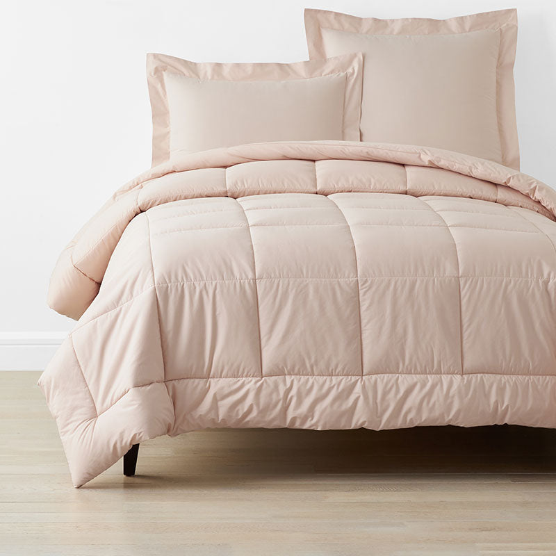 Classic Cool Cotton Percale Comforter - Peach Nectar, Full,Peach Nectar