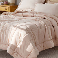 Classic Cool Cotton Percale Comforter - Peach Nectar, Full,Peach Nectar