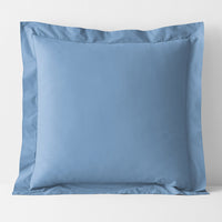 Classic Cool Cotton Percale Sham - Porcelain Blue, Euro,Porcelain Blue