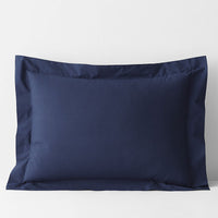 Classic Cool Cotton Percale Sham - Navy, Standard,Navy