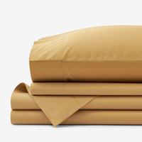 Classic Cool Cotton Percale Bed Sheet Set - Amber, Twin XL,Amber