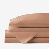 Classic Cool Cotton Percale Bed Sheet Set - Clay, Twin XL,Clay