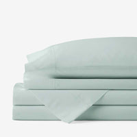 Classic Cool Cotton Percale Bed Sheet Set - Sea Mist, Twin XL,Sea Mist