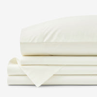 Classic Cool Cotton Percale Bed Sheet Set - Cream, Twin XL,Cream