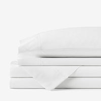 Classic Cool Cotton Percale Bed Sheet Set - White, Twin XL,White