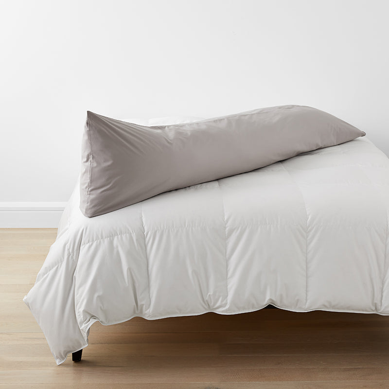 Classic Cool Cotton Percale Body Pillow Cover - Gray Smoke,Gray Smoke