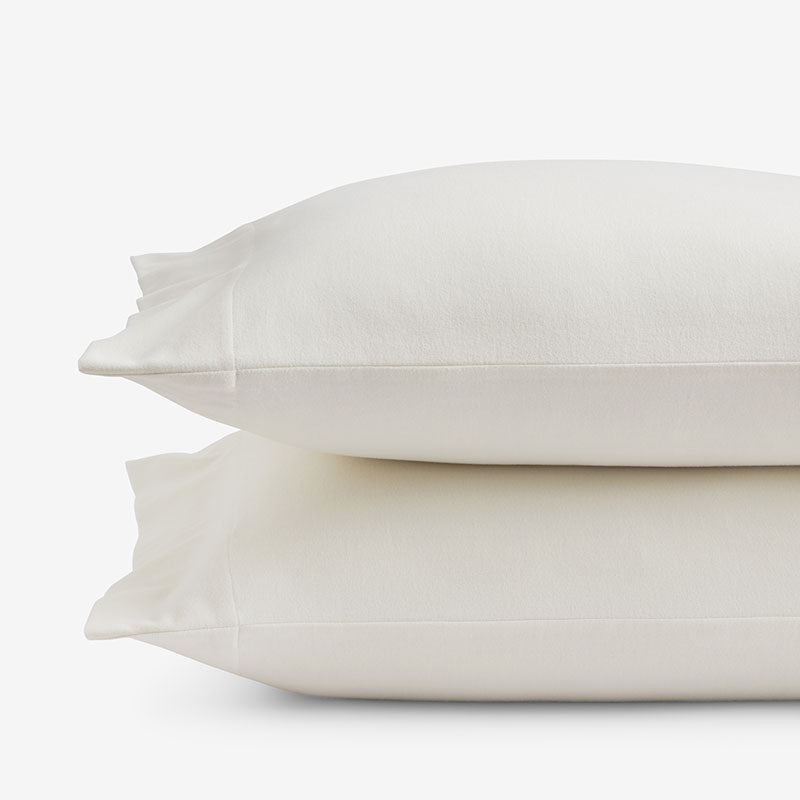Classic Ultra-Cozy Cotton Flannel Pillowcase Set - Ivory, Standard,Ivory