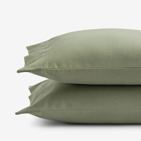 Classic Ultra-Cozy Cotton Flannel Pillowcase Set - Willow Green, Standard,Willow Green