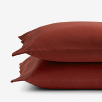 Classic Ultra-Cozy Cotton Flannel Pillowcase Set - Rust, King,Rust