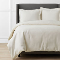 Classic Ultra-Cozy Cotton Flannel Solid Duvet Cover - Ivory, Twin/Twin XL,Ivory