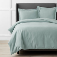 Classic Ultra-Cozy Cotton Flannel Solid Duvet Cover - Seafoam, Twin/Twin XL,Seafoam