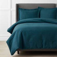 Classic Ultra-Cozy Cotton Flannel Solid Duvet Cover - Teal, Twin/Twin XL,Teal