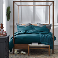 Classic Ultra-Cozy Cotton Flannel Solid Duvet Cover - Teal, Twin/Twin XL,Teal