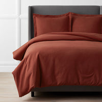 Classic Ultra-Cozy Cotton Flannel Solid Duvet Cover - Rust, Twin/Twin XL,Rust