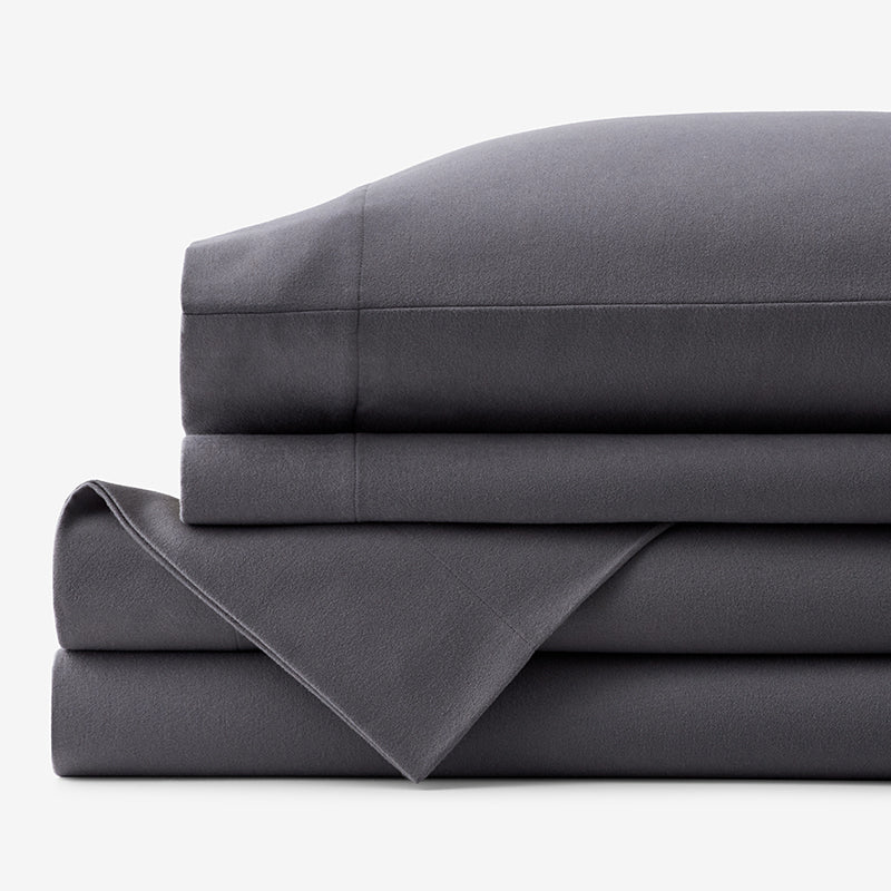 Classic Ultra-Cozy Cotton Flannel Bed Sheet Set - Stone Gray, Twin,Stone Gray