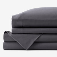 Classic Ultra-Cozy Cotton Flannel Bed Sheet Set - Stone Gray, Twin,Stone Gray