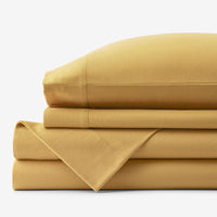 Classic Ultra-Cozy Cotton Flannel Bed Sheet Set - Amber, Twin XL,Amber