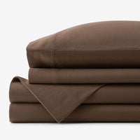 Classic Ultra-Cozy Cotton Flannel Bed Sheet Set - Coffee, Twin XL,Coffee