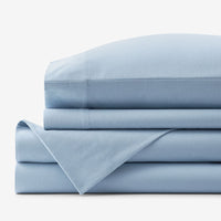 Classic Ultra-Cozy Cotton Flannel Bed Sheet Set - Powder Blue, Twin XL,Powder Blue