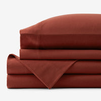 Classic Ultra-Cozy Cotton Flannel Bed Sheet Set - Rust, Twin XL,Rust