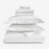 7-Piece Supima® Cotton Wrinkle-Free Sateen Duvet Cover, Shams and Sheeting Bundle,