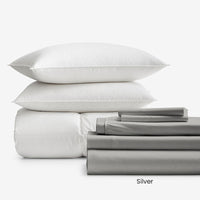 8-Piece Supima® Cotton Wrinkle-Free Sateen & LoftAIRE™ Down Alternative Bedding Bundle,