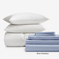 8-Piece Supima® Cotton Wrinkle-Free Sateen & LoftAIRE™ Down Alternative Bedding Bundle,