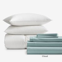 8-Piece Supima® Cotton Wrinkle-Free Sateen & LoftAIRE™ Down Alternative Bedding Bundle,