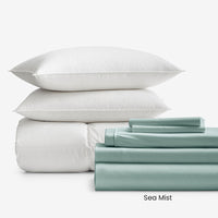 8-Piece Supima® Cotton Wrinkle-Free Sateen & LoftAIRE™ Down Alternative Bedding Bundle,