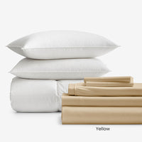 8-Piece Supima® Cotton Wrinkle-Free Sateen & LoftAIRE™ Down Alternative Bedding Bundle,