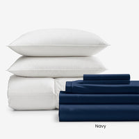 8-Piece Supima® Cotton Wrinkle-Free Sateen & LaCrosse™ Down Bedding Bundle,